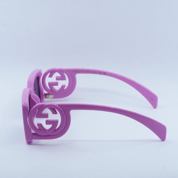 Gucci GG1325S 006 Sunglasses Pink Rectangle Frame, Grey Lenses - Picture 10 of 12